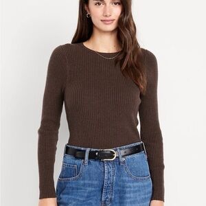 Old Navy Chocolate Ribbed Knit Sweater
